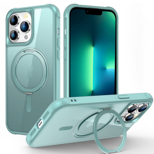 For iPhone 13 Pro MagSafe Magnetic Rotating Holder Phone Case(Lake Blue) - iPhone 13 Pro Cases by buy2fix | Online Shopping UK | buy2fix