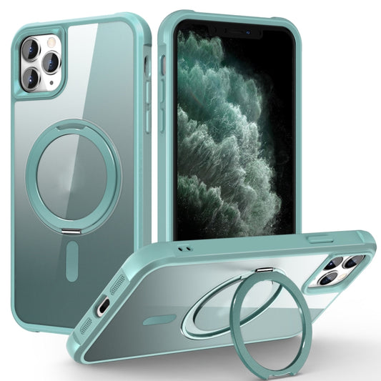 For iPhone 11 Pro Max MagSafe Magnetic Rotating Holder Phone Case(Lake Blue) - iPhone 11 Pro Max Cases by buy2fix | Online Shopping UK | buy2fix