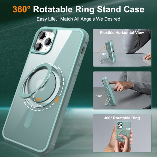 For iPhone 11 Pro Max MagSafe Magnetic Rotating Holder Phone Case(Lake Blue) - iPhone 11 Pro Max Cases by buy2fix | Online Shopping UK | buy2fix