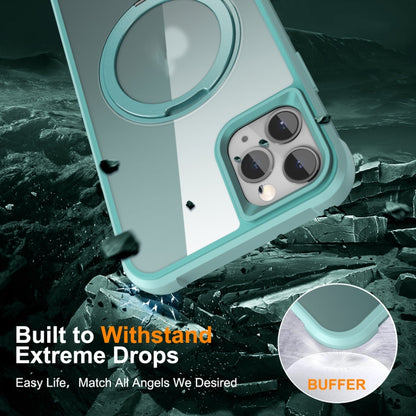For iPhone 11 Pro Max MagSafe Magnetic Rotating Holder Phone Case(Lake Blue) - iPhone 11 Pro Max Cases by buy2fix | Online Shopping UK | buy2fix