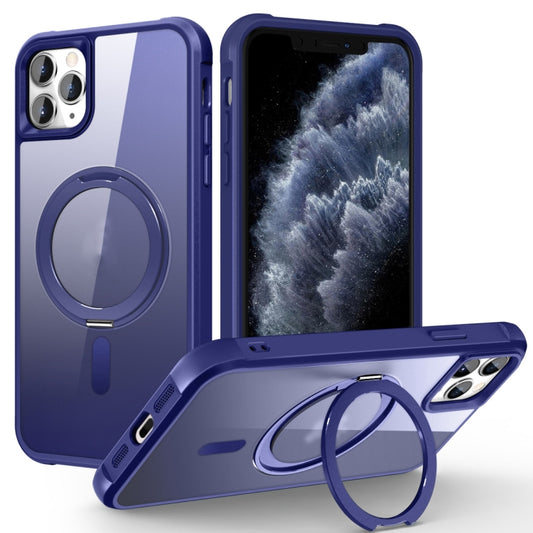 For iPhone 11 Pro Max MagSafe Magnetic Rotating Holder Phone Case(Klein Blue) - iPhone 11 Pro Max Cases by buy2fix | Online Shopping UK | buy2fix