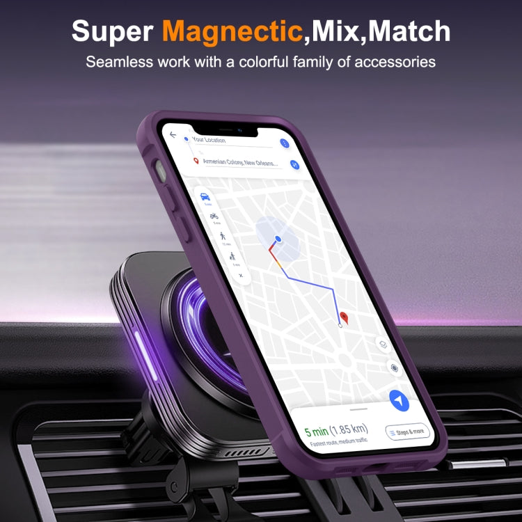 For iPhone 11 Pro Max MagSafe Magnetic Rotating Holder Phone Case(Purple) by buy2fix