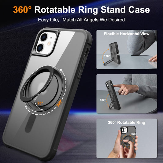 For iPhone 11 MagSafe Magnetic Rotating Holder Phone Case(Black) - iPhone 11 Cases by buy2fix | Online Shopping UK | buy2fix