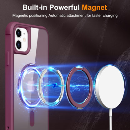 For iPhone 11 MagSafe Magnetic Rotating Holder Phone Case(Wine Red) - iPhone 11 Cases by buy2fix | Online Shopping UK | buy2fix