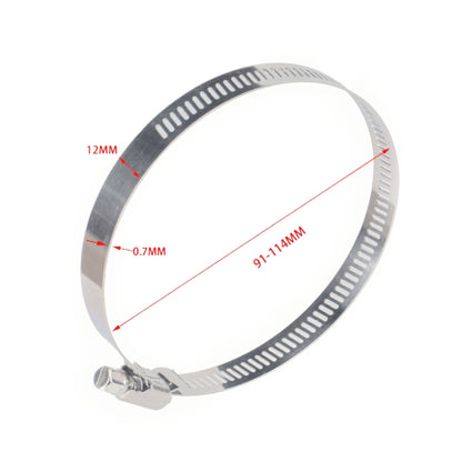 10 PCS Stainless Steel Hose Clamps Pipe Clip Fuel Line Clip, Size: 91-114mm - Booster Cable & Clip by buy2fix | Online Shopping UK | buy2fix