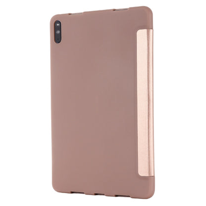 For Huawei Matepad 10.4 GEBEI Shockproof Horizontal Flip Leather Case with Three-folding Holder(Rose Gold) - Huawei by GEBEI | Online Shopping UK | buy2fix