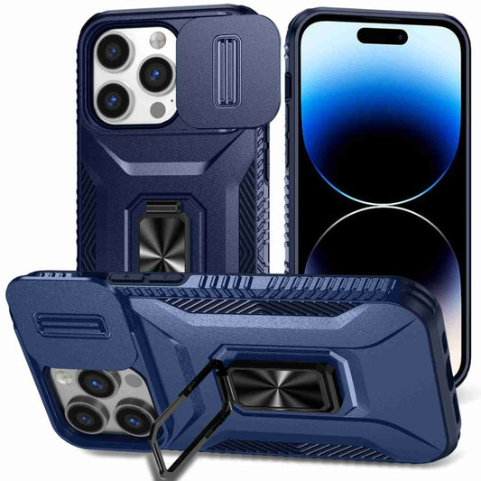 For iPhone 13 Pro Sliding Camshield Holder Phone Case(Blue) - iPhone 13 Pro Cases by buy2fix | Online Shopping UK | buy2fix