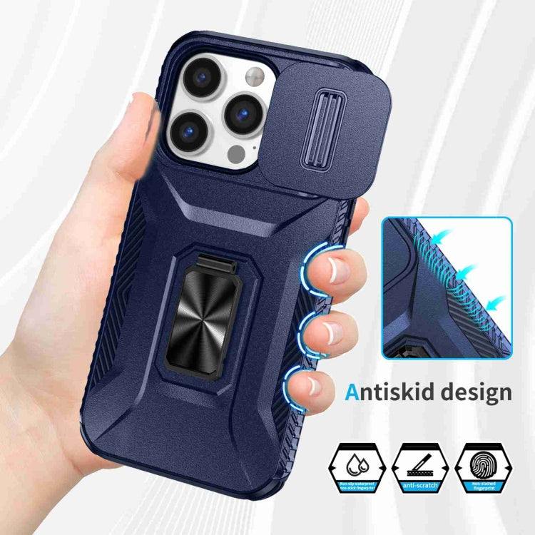 For iPhone 13 Pro Sliding Camshield Holder Phone Case(Blue) - iPhone 13 Pro Cases by buy2fix | Online Shopping UK | buy2fix