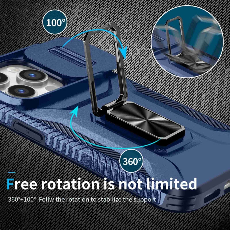 For iPhone 13 Pro Sliding Camshield Holder Phone Case(Blue) - iPhone 13 Pro Cases by buy2fix | Online Shopping UK | buy2fix