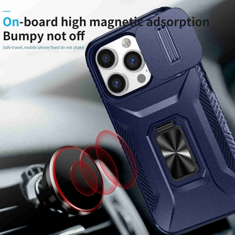 For iPhone 13 Pro Sliding Camshield Holder Phone Case(Blue) - iPhone 13 Pro Cases by buy2fix | Online Shopping UK | buy2fix