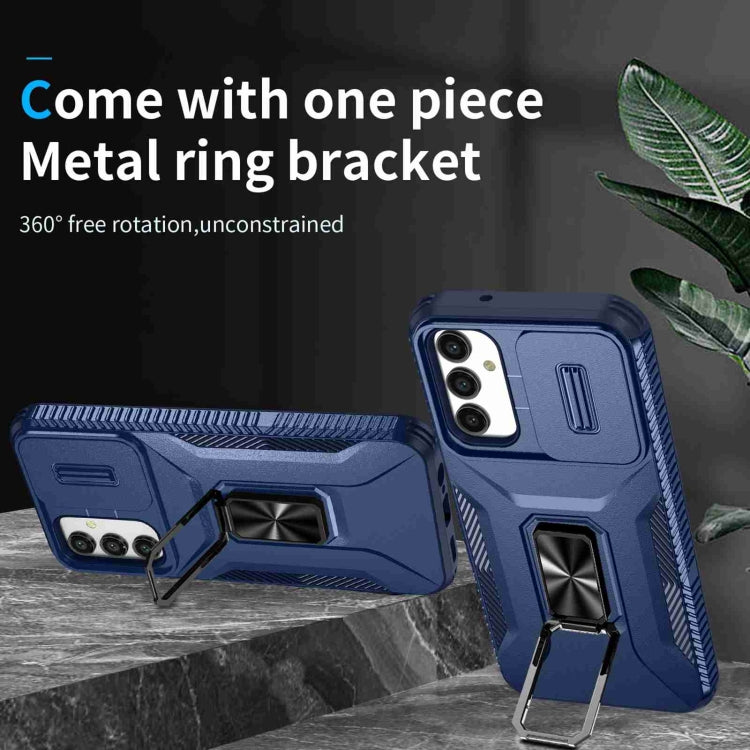 For Samsung Galaxy A14 5G Sliding Camshield Holder Phone Case(Blue) by buy2fix