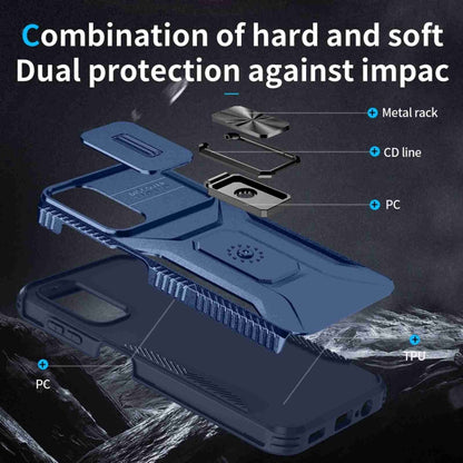 For Samsung Galaxy A14 5G Sliding Camshield Holder Phone Case(Blue) by buy2fix