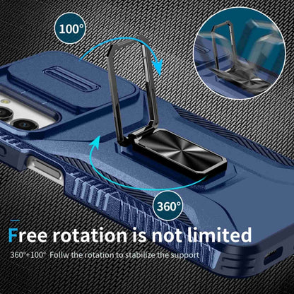 For Samsung Galaxy A14 5G Sliding Camshield Holder Phone Case(Blue) by buy2fix