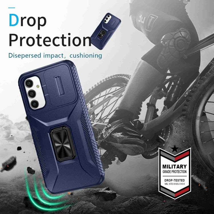 For Samsung Galaxy A14 5G Sliding Camshield Holder Phone Case(Blue) by buy2fix