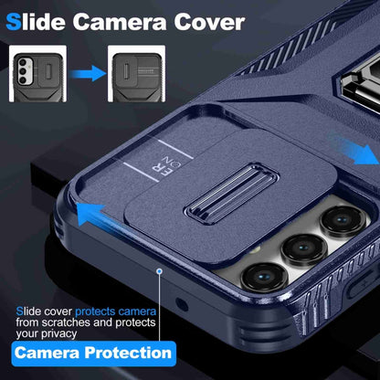 For Samsung Galaxy A14 5G Sliding Camshield Holder Phone Case(Blue) by buy2fix