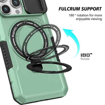 For iPhone 15 Pro Sliding Camshield MagSafe Holder TPU Hybrid PC Phone Case(Light Blue) - iPhone 15 Pro Cases by buy2fix | Online Shopping UK | buy2fix