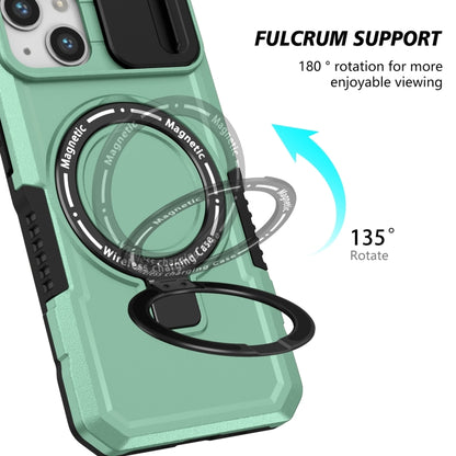 For iPhone 13 Sliding Camshield MagSafe Holder TPU Hybrid PC Phone Case(Light Blue) - iPhone 13 Cases by buy2fix | Online Shopping UK | buy2fix