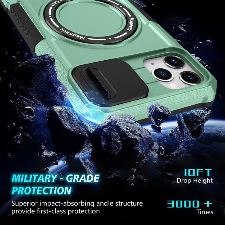 For iPhone 11 Pro Max Sliding Camshield MagSafe Holder TPU Hybrid PC Phone Case(Light Blue) - iPhone 11 Pro Max Cases by buy2fix | Online Shopping UK | buy2fix