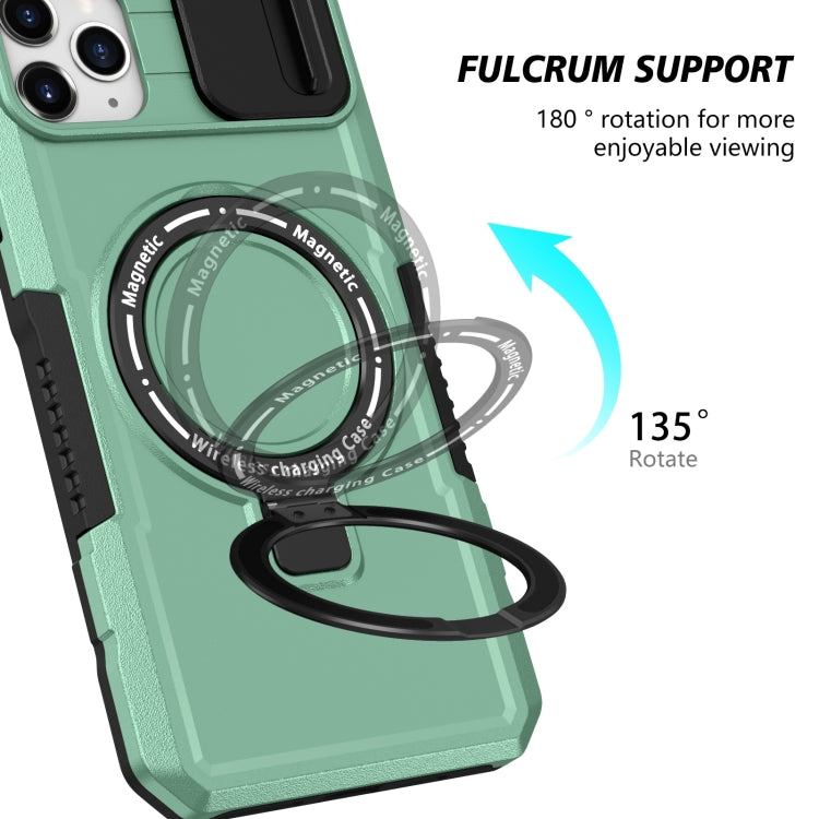 For iPhone 11 Pro Max Sliding Camshield MagSafe Holder TPU Hybrid PC Phone Case(Light Blue) - iPhone 11 Pro Max Cases by buy2fix | Online Shopping UK | buy2fix