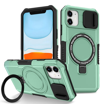 For iPhone 11 Sliding Camshield MagSafe Holder TPU Hybrid PC Phone Case(Light Blue) - iPhone 11 Cases by buy2fix | Online Shopping UK | buy2fix