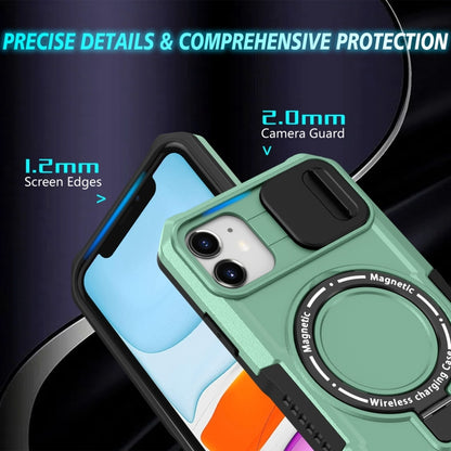 For iPhone 11 Sliding Camshield MagSafe Holder TPU Hybrid PC Phone Case(Light Blue) - iPhone 11 Cases by buy2fix | Online Shopping UK | buy2fix