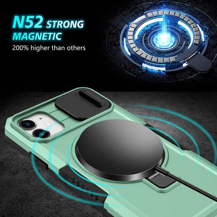 For iPhone 11 Sliding Camshield MagSafe Holder TPU Hybrid PC Phone Case(Light Blue) - iPhone 11 Cases by buy2fix | Online Shopping UK | buy2fix