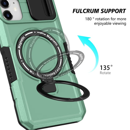 For iPhone 11 Sliding Camshield MagSafe Holder TPU Hybrid PC Phone Case(Light Blue) - iPhone 11 Cases by buy2fix | Online Shopping UK | buy2fix