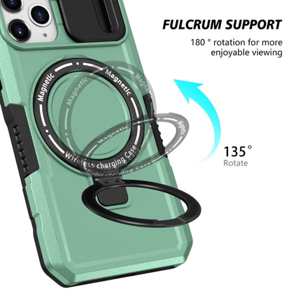For iPhone 11 Pro Sliding Camshield MagSafe Holder TPU Hybrid PC Phone Case(Light Blue) by buy2fix
