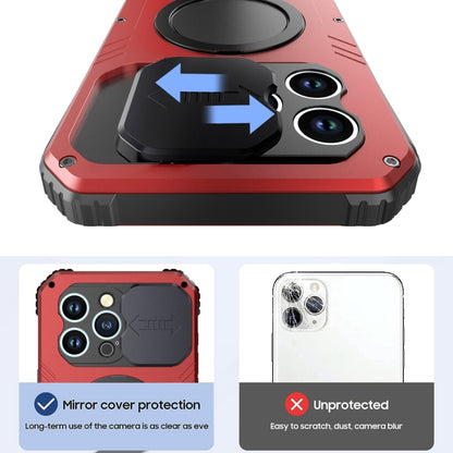 For iPhone 15 Pro Max Camera Shield MagSafe Holder Life Waterproof Phone Case(Red) - iPhone 15 Pro Max Cases by buy2fix | Online Shopping UK | buy2fix