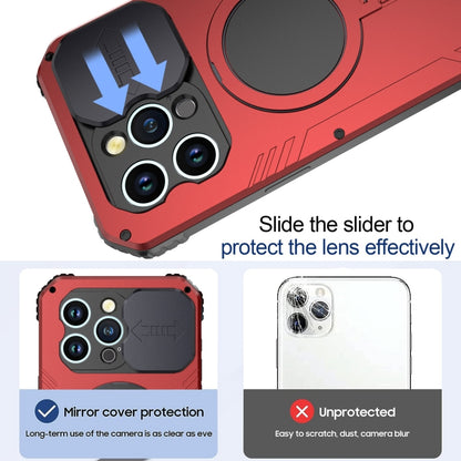 For iPhone 15 Pro Max Camera Shield MagSafe Holder Life Waterproof Phone Case(Red) - iPhone 15 Pro Max Cases by buy2fix | Online Shopping UK | buy2fix
