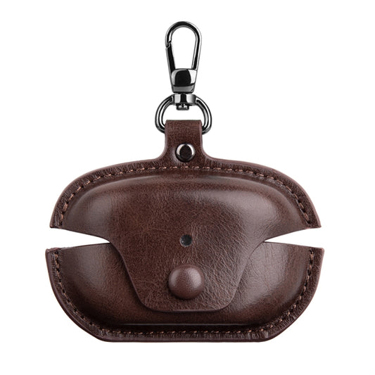 For Sony WF-1000XM5 Leather TWS Earphone Protective Case with Hook(Dark Brown) - Other Earphone Case by buy2fix | Online Shopping UK | buy2fix
