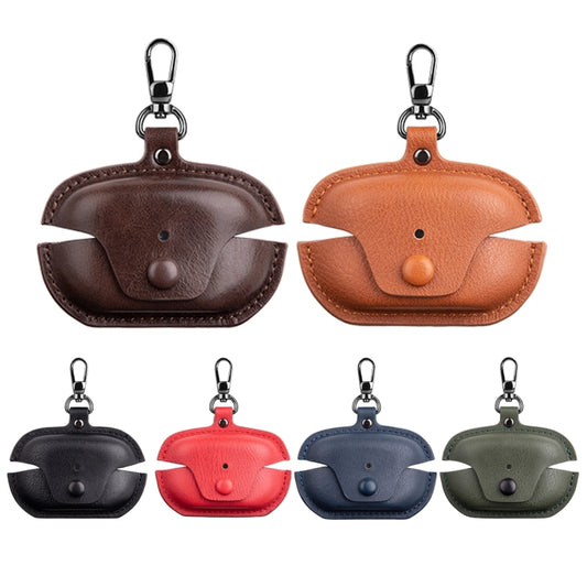 For Sony WF-1000XM5 Leather TWS Earphone Protective Case with Hook(Dark Brown) - Other Earphone Case by buy2fix | Online Shopping UK | buy2fix