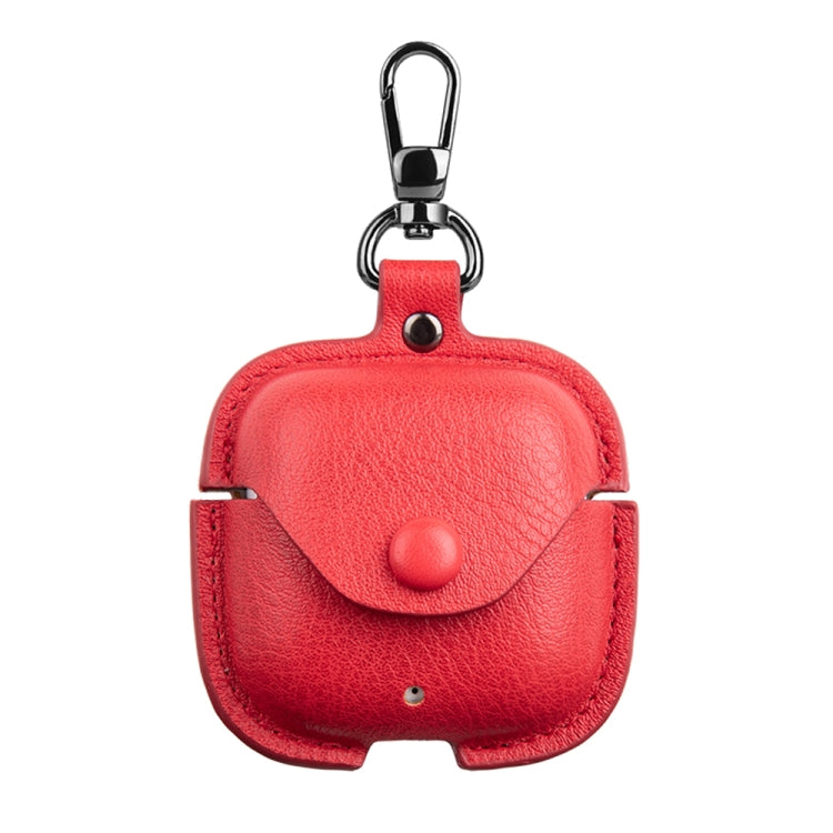 For Huawei FreeBuds SE 2 / SE 3 Leather TWS Earphone Protective Case with Hook(Red) - Huawei Earphone Case by buy2fix | Online Shopping UK | buy2fix