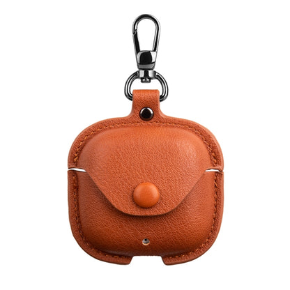 For Huawei FreeBuds SE 2 / SE 3 Leather TWS Earphone Protective Case with Hook(Light Brown) - Huawei Earphone Case by buy2fix | Online Shopping UK | buy2fix