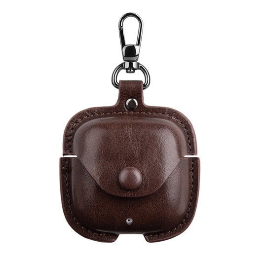 For Huawei FreeBuds SE 2 / SE 3 Leather TWS Earphone Protective Case with Hook(Dark Brown) - Huawei Earphone Case by buy2fix | Online Shopping UK | buy2fix