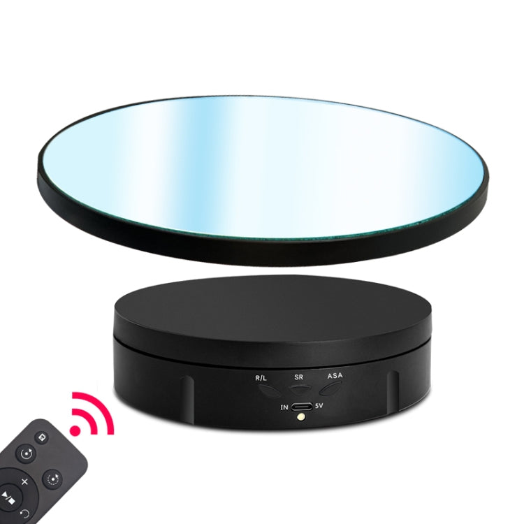 22cm Mirror Electric Rotating Display Stand Live Video Shooting Props Turntable With Remote Control(Black) by buy2fix