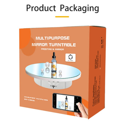 22cm Mirror Electric Rotating Display Stand Live Video Shooting Props Turntable Regular Version(White) by buy2fix