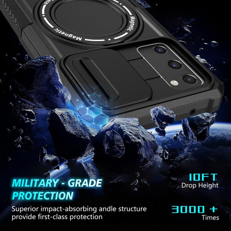 For Samsung Galaxy S20 FE Sliding Camshield Magsafe Holder TPU Hybrid PC Phone Case(Black) by buy2fix