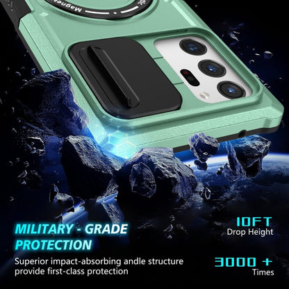 For Samsung Galaxy Note20 Ultra Sliding Camshield Magsafe Holder TPU Hybrid PC Phone Case(Light Blue) by buy2fix