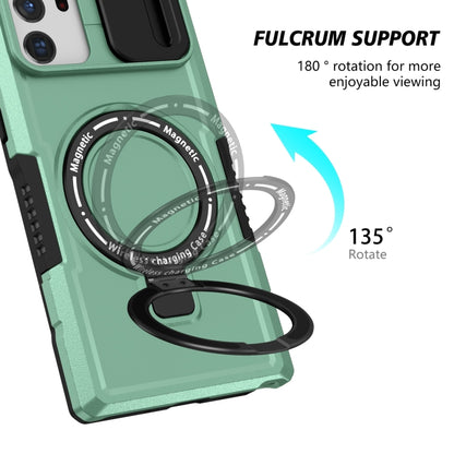 For Samsung Galaxy Note20 Ultra Sliding Camshield Magsafe Holder TPU Hybrid PC Phone Case(Light Blue) by buy2fix