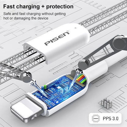 PISEN 1m 3.0A Type-C to 8 Pin PD Fast Charging Cable by buy2fix