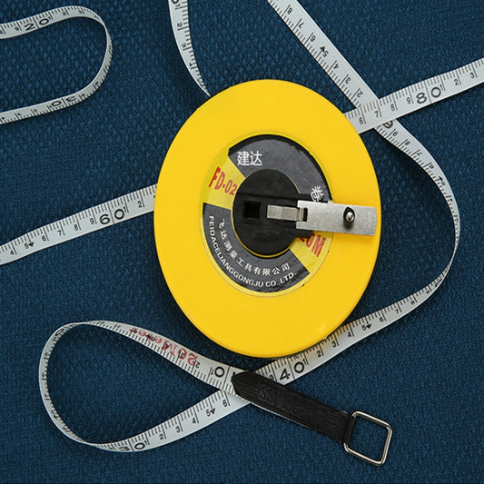 Jianda Fiber Leather Tape Measure Disc-shaped Hand-operated Soft Ruler Construction Site Measurement Ruler(50m) - Measuring Tools by buy2fix | Online Shopping UK | buy2fix