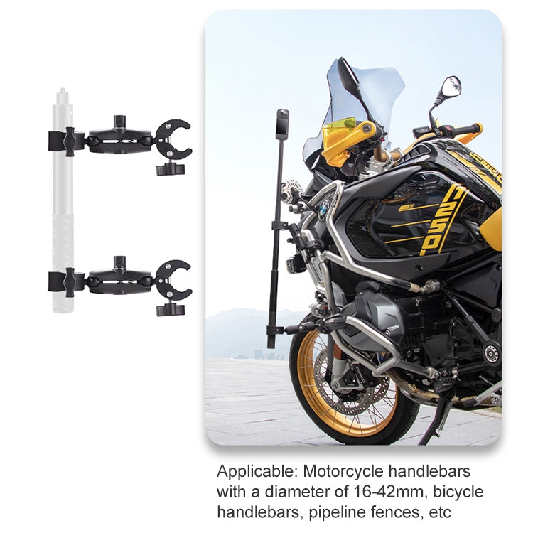 Motorcycle Dual-heads Crabs Clamps Handlebar Fixed Mount, Length:28cm by buy2fix