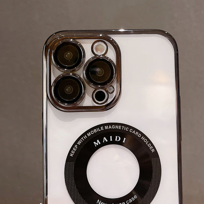 For iPhone 12 Magsafe Electroplate PC Phone Case(Black) by buy2fix