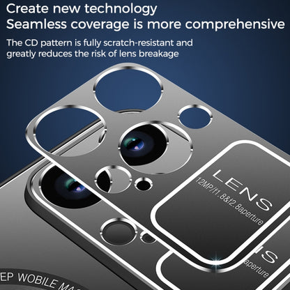 For iPhone 14 Large Window MagSafe Skin Feel PC Phone Case(Silver Gray) by buy2fix