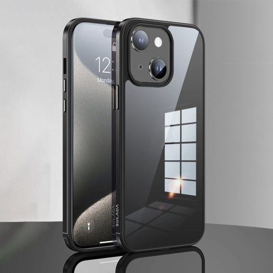 For iPhone 15 SULADA Metal Frame + Nano Glass + TPU Phone Case(Black) - iPhone 15 Cases by SULADA | Online Shopping UK | buy2fix