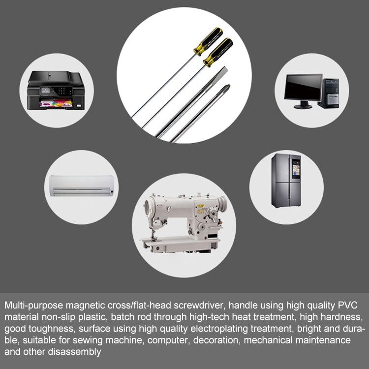 Extended Screwdriver 12 inch Cross-shaped Screwdriver Special Long Magnetic Sewing Machine Machine Repair Screwdriver(Cross) - Screwdriver by buy2fix | Online Shopping UK | buy2fix