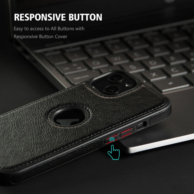 For iPhone 15 Pro Max Leather Texture Stitching Phone Case(Black) - iPhone 15 Pro Max Cases by buy2fix | Online Shopping UK | buy2fix