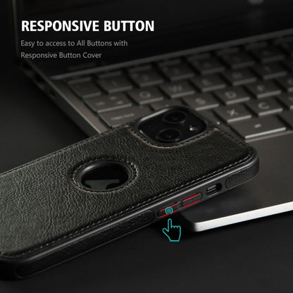 For iPhone 15 Pro Max Leather Texture Stitching Phone Case(Black) - iPhone 15 Pro Max Cases by buy2fix | Online Shopping UK | buy2fix