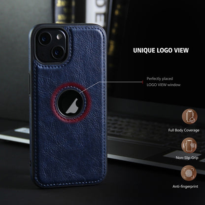 For iPhone 15 Pro Max Leather Texture Stitching Phone Case(Blue) - iPhone 15 Pro Max Cases by buy2fix | Online Shopping UK | buy2fix